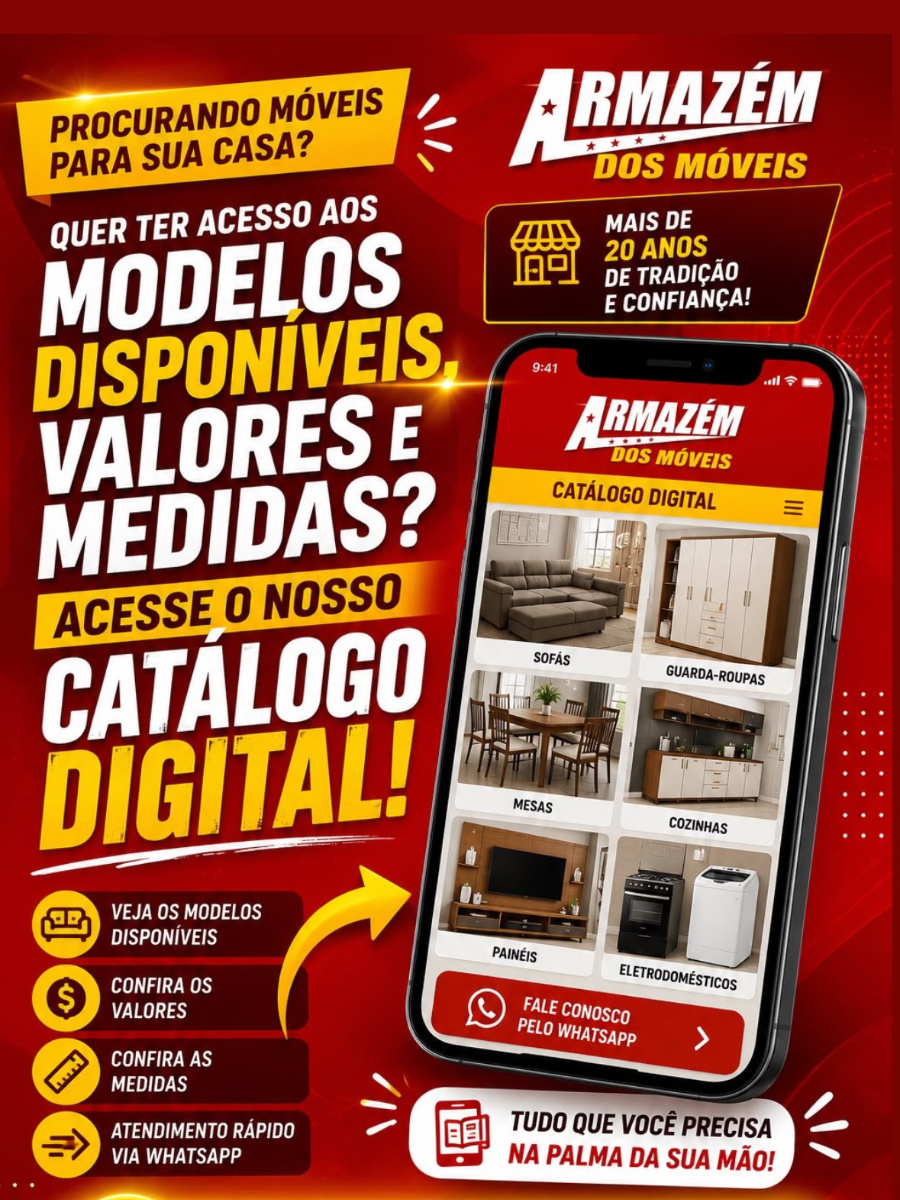 Capa do Catálogo Virtual 2026 do Armazém dos Móveis