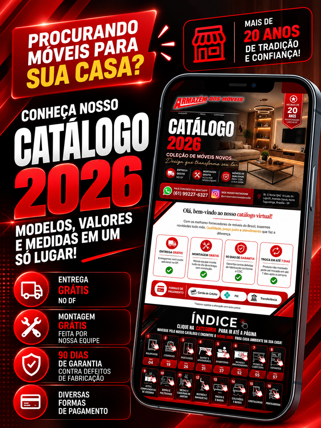 Capa do Catálogo Virtual 2026 do Armazém dos Móveis